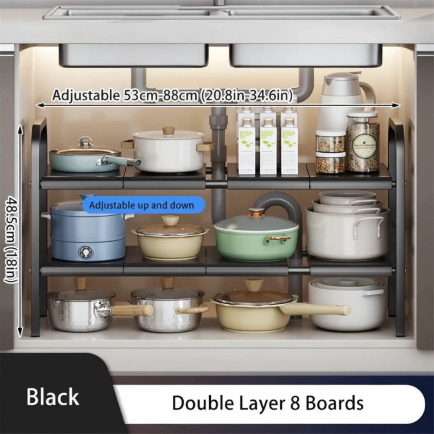 Smart Expandable Under Sink Organizer – Maximise Space Instantly