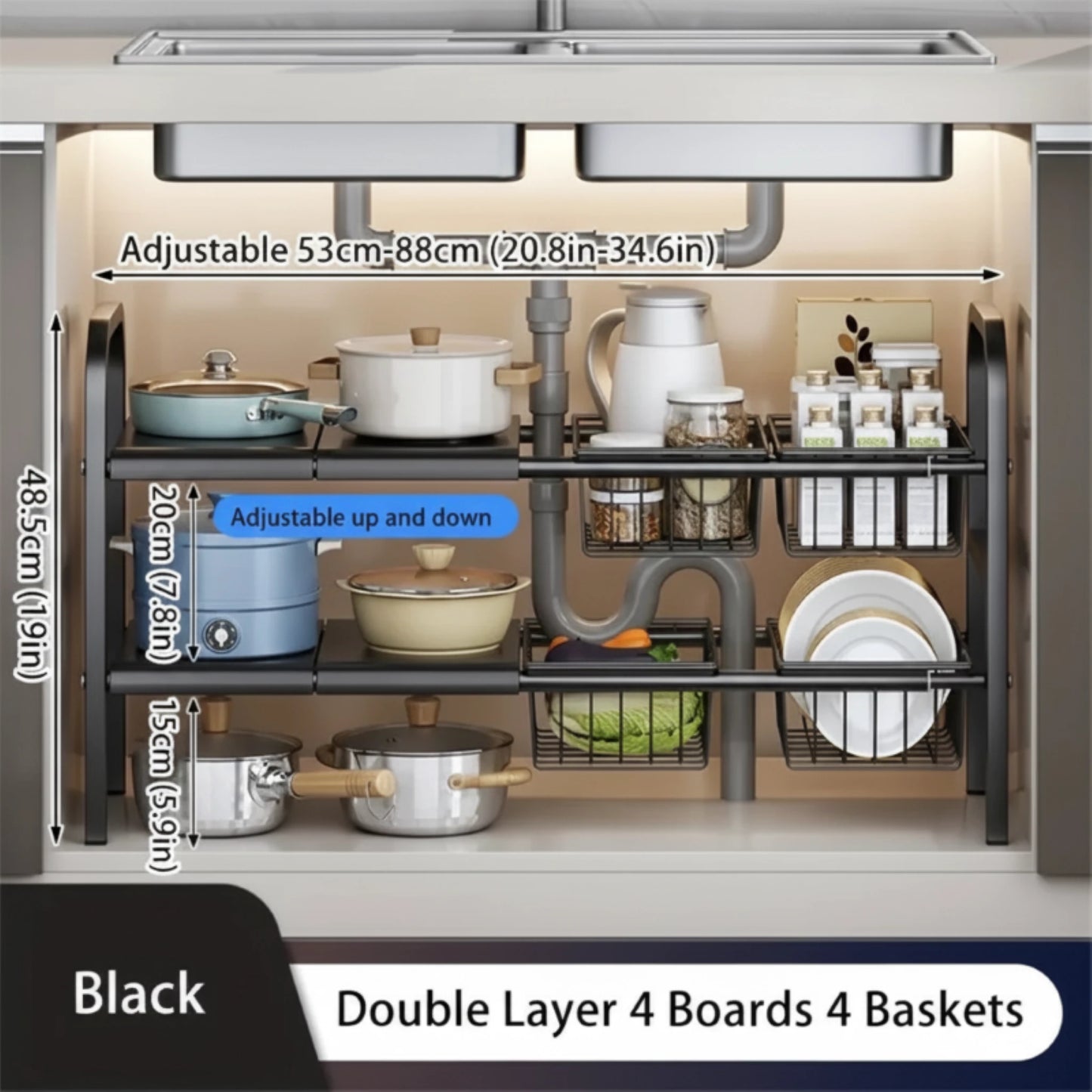 Smart Expandable Under Sink Organizer – Maximise Space Instantly